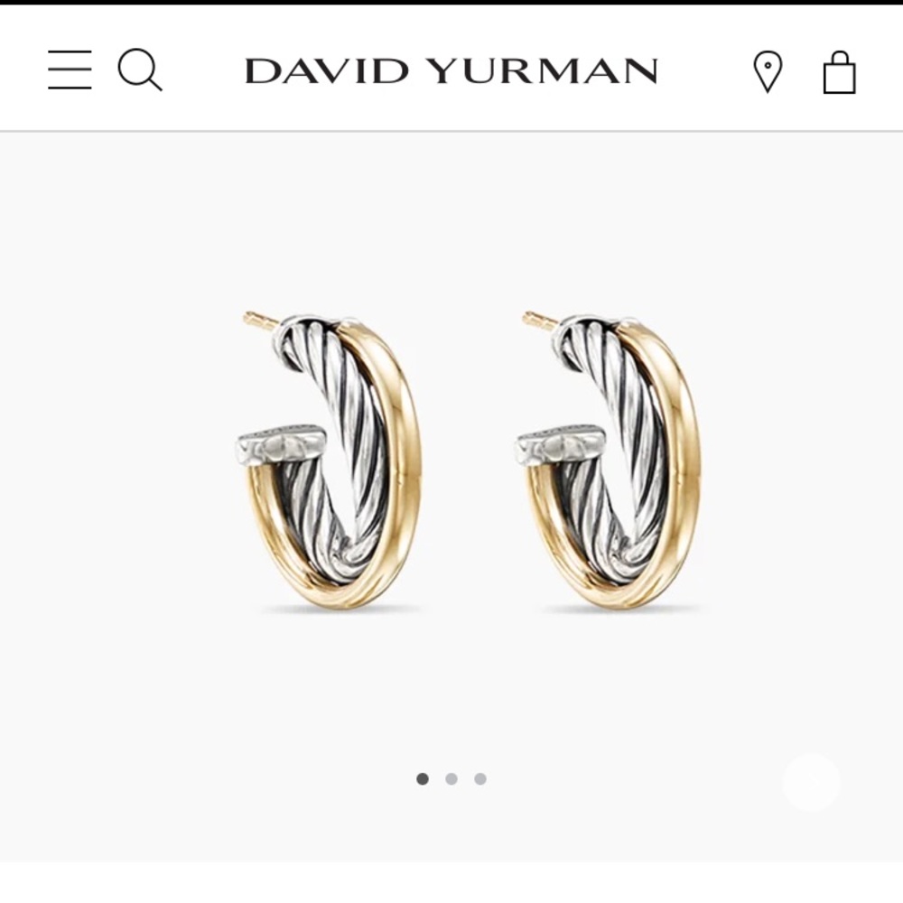 David Yurman crossover hoop earrings - good condition.